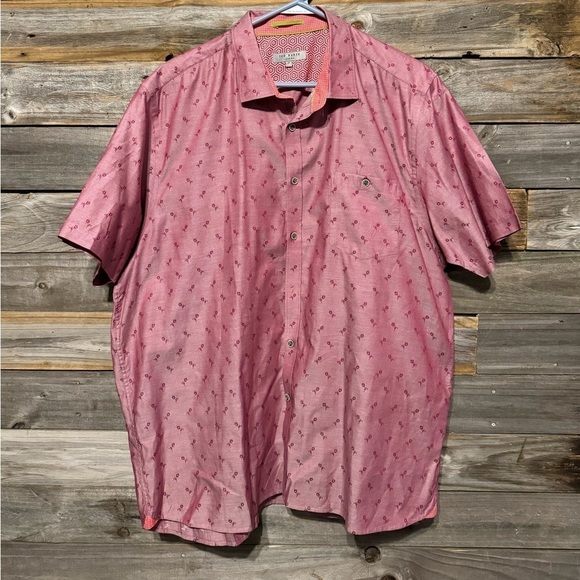 Ted Baker-button down shirt- red color-Ted size 7 (3XL)-100%cotton - Picture 1 of 6